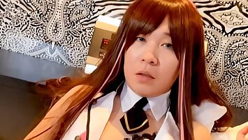 Femboy japanese cosplayer masturbate Kizuna AI